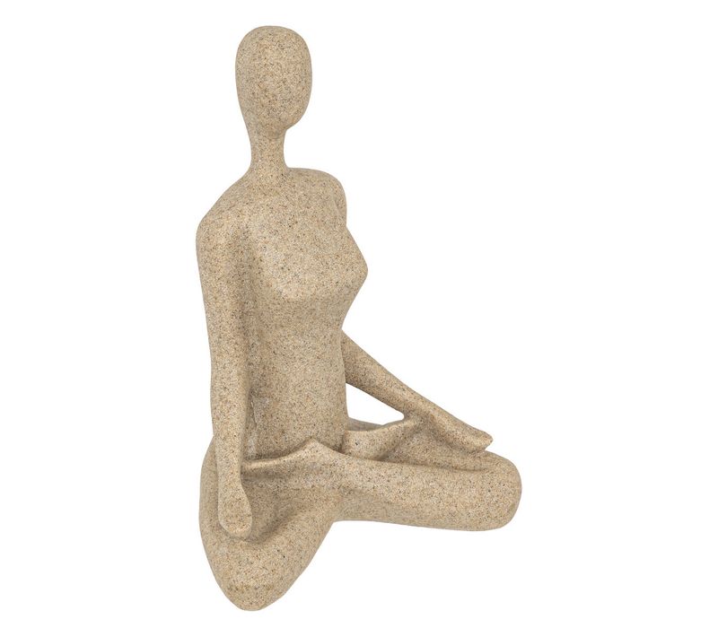 Objet Déco Statue Femme En Résine Beige Aspect Sable H 22 Cm