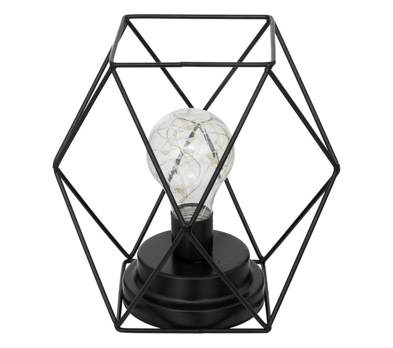 Lampe En Métal Noir "madi" H18cm
