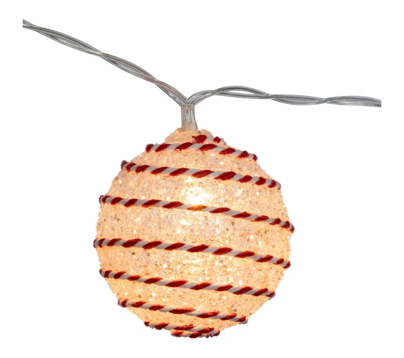 Guirlande Lumineuse Intérieur Boules Strass 10 LED Blanc Chaud L 165 Cm