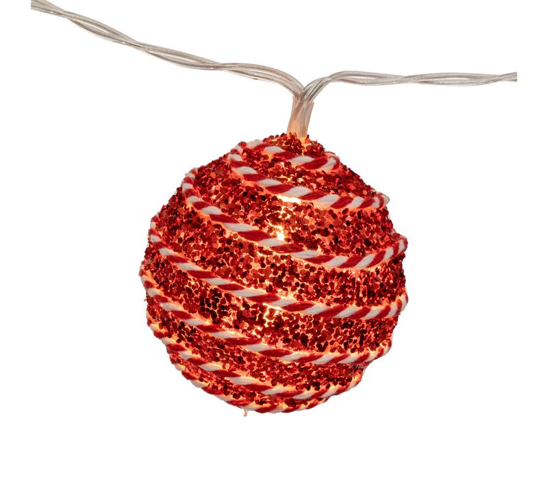 Guirlande Lumineuse Intérieur Boules Strass 10 LED Blanc Chaud L 165 Cm