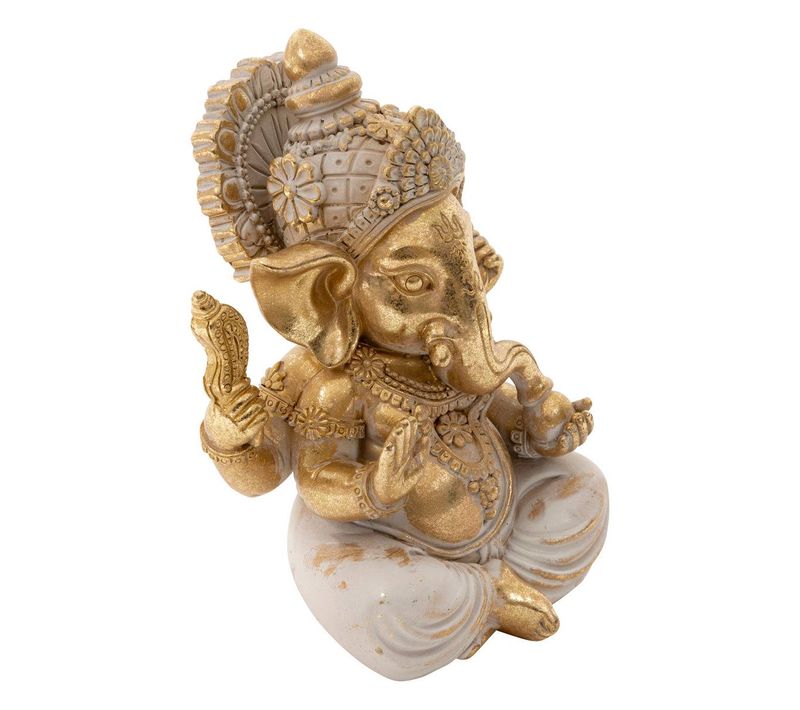 Statue Ganesh Déco Shanti H.13cm Résine Assorti