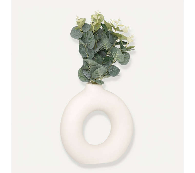 Composition Eucalyptus Avec Vase "suza" H37cm