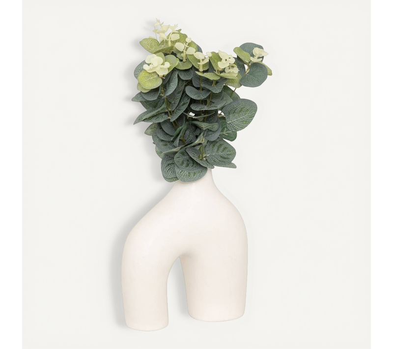 Composition Eucalyptus Avec Vase "suza" H37cm