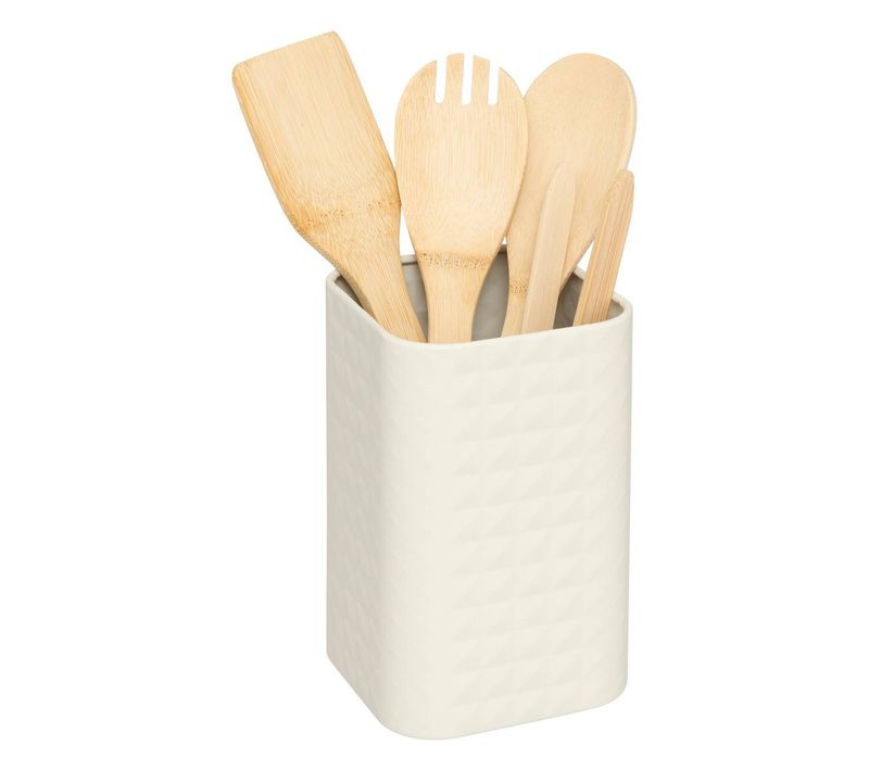 4 Ustensiles De Cuisine Avec Pot De Rangement