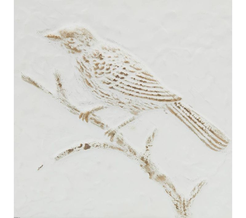 Décoration Murale Varo Oiseau 26x26m Blanc