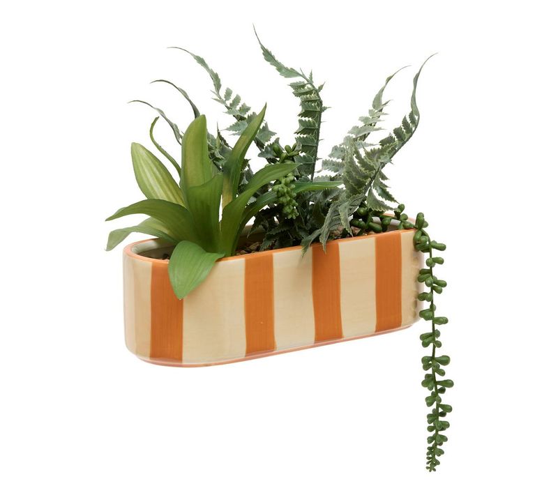 Plante Artificielle Pool En Grès H24cm Orange Et Jaune