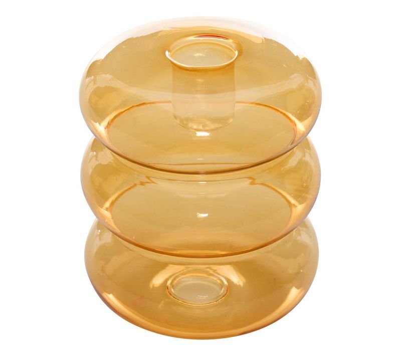 Bougeoir Pool En Verre 9x9x10,5cm Violet