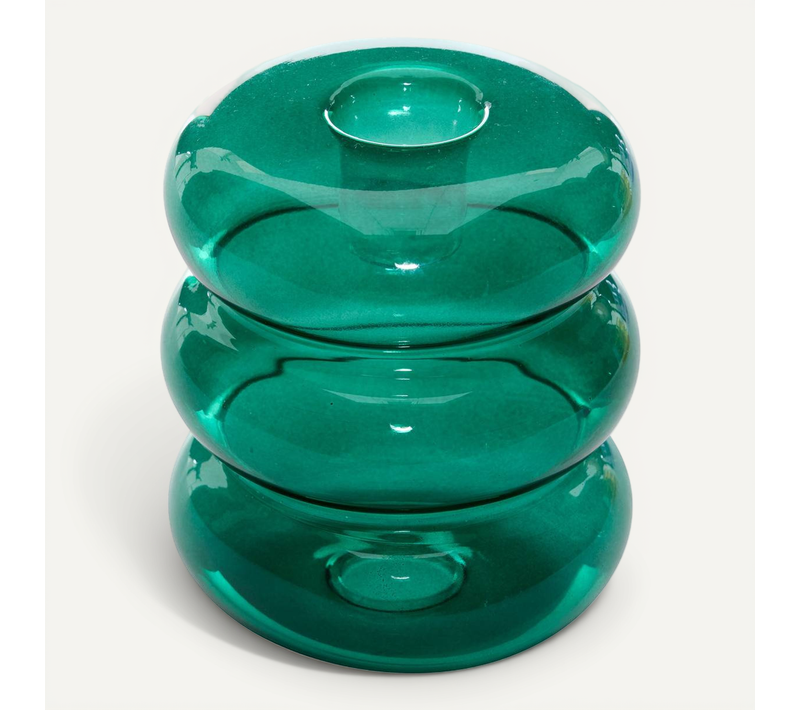 Bougeoir Pool En Verre 9x9x10,5cm Violet