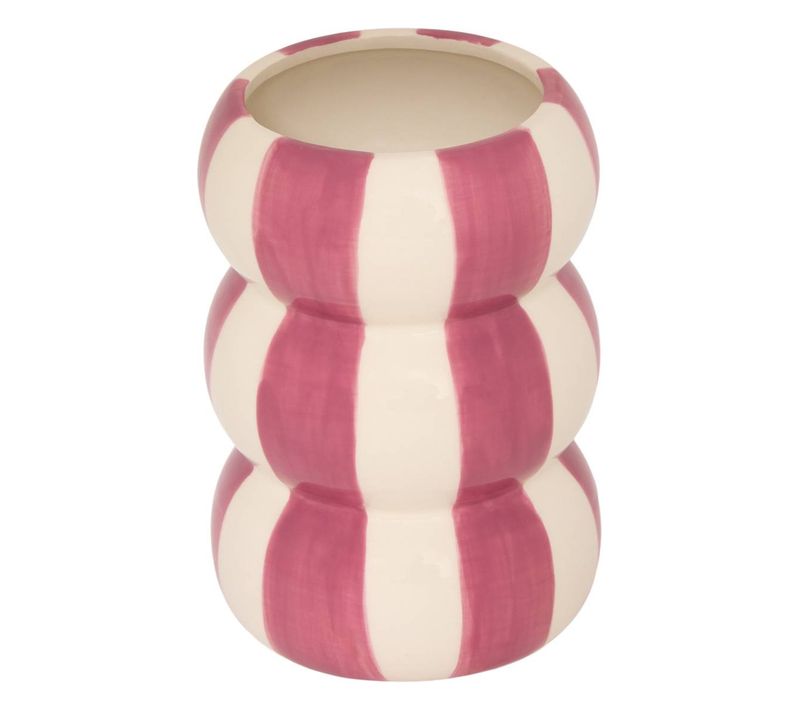 Vase Neya H.16cm Rayé Rose