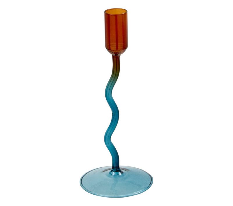Bougeoir Homy H.20cm Bleu