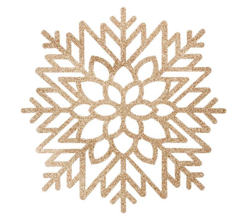 Set De Table De Noël Design Flocon - Diam. 42 Cm - Doré