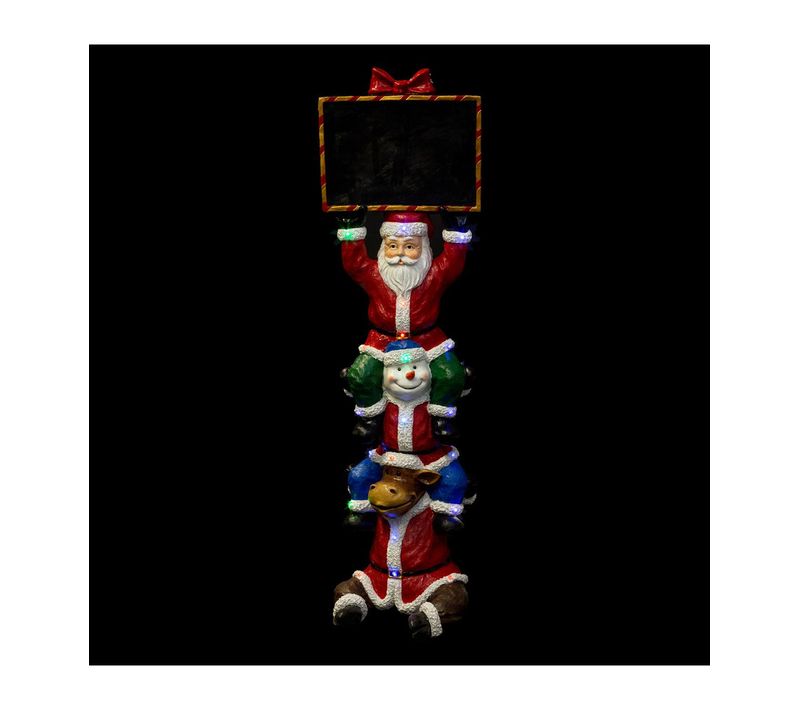 Grande Décoration Lumineuse Père Noël Et Ses Amis En Résine 20 LED H 150 Cm