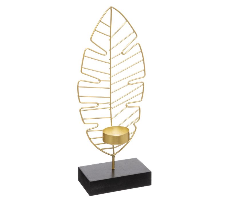 Photophore De Noël Design Métal Jungle Électro - Doré Et Noir