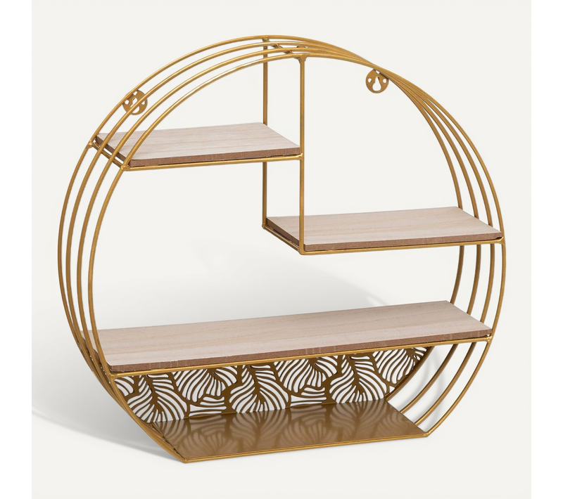 Etagère Murale En Métal Doré 39 X 36 Cm