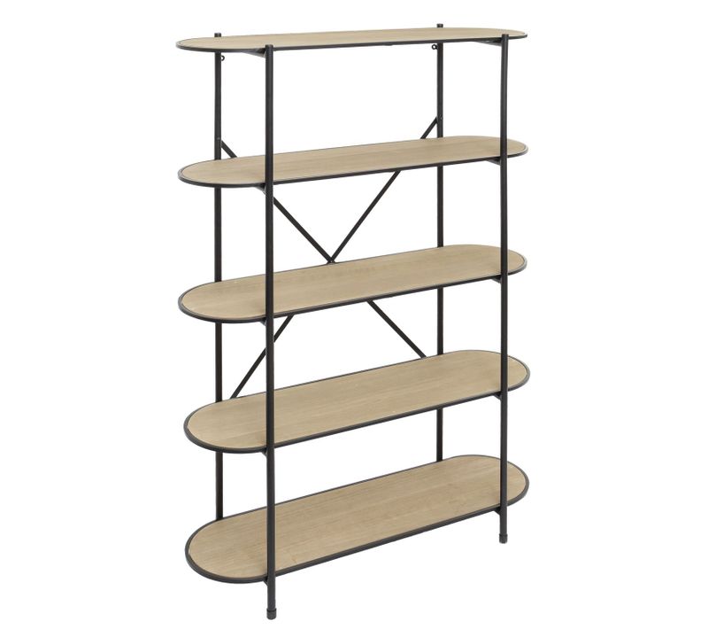 Etagère Bibliothèque Design Industriel Timeo - L. 100 X H. 150 Cm - Noir