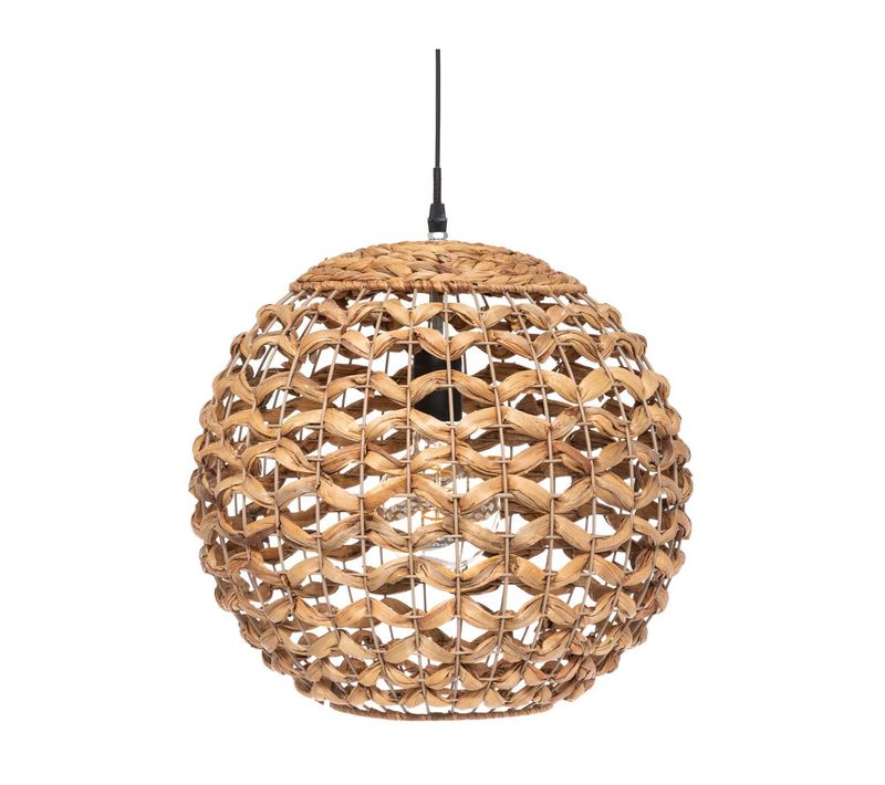 Luminaire Suspension En Fibre Naturelle D 38 Cm