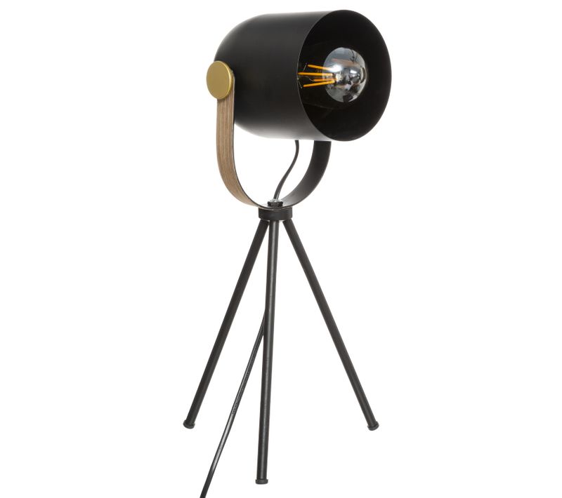 Lampe Trépied En Métal Noir H 45 Cm