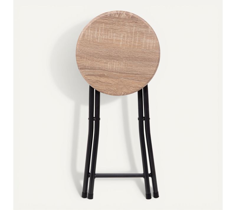 Tabouret pliant NOMADE Gris foncé / Naturel