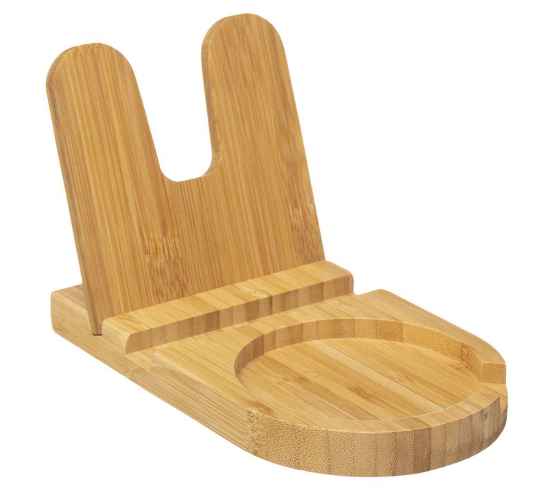 Repose Cuillère En Bambou Avec Couvercle - Beige