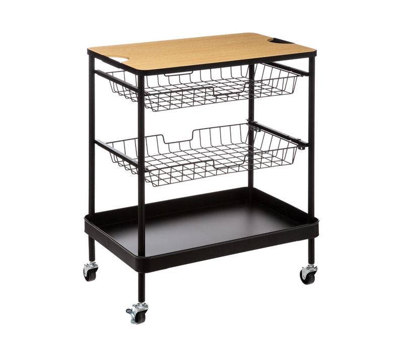 Desserte De Cuisine Roulante Avec Planche Amovible H 79.5 Cm