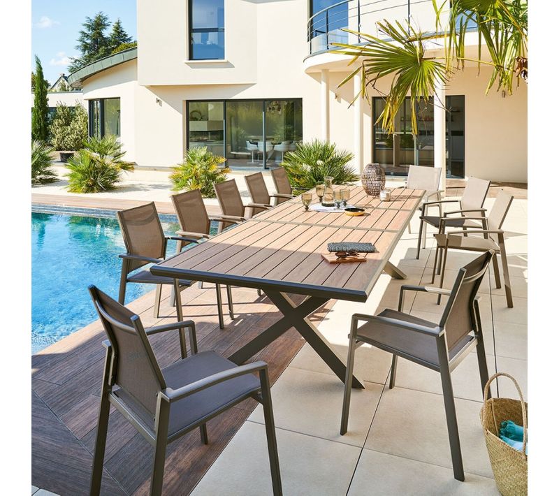 Table Axiome Extensible 12 Personnes Effet Bois - Naturel