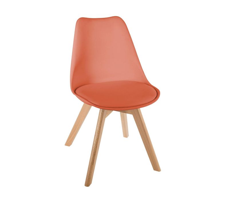 Chaise De Table Assise Terracotta Et Pieds En Bois De Hêtre