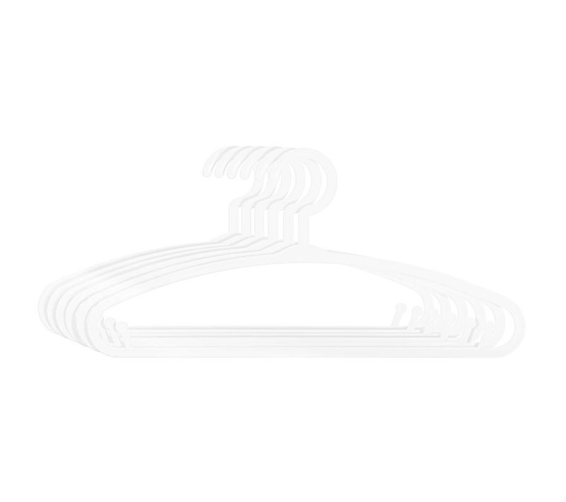 Lot De 6 Cintres Enfant Blanc Plastique