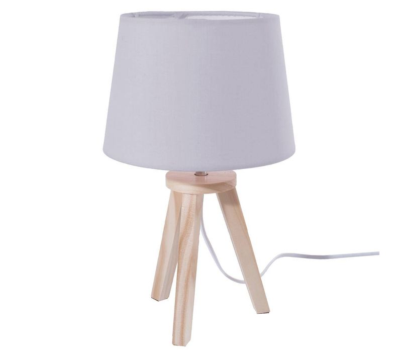 Lampe Trépied H.30cm Bois Gris