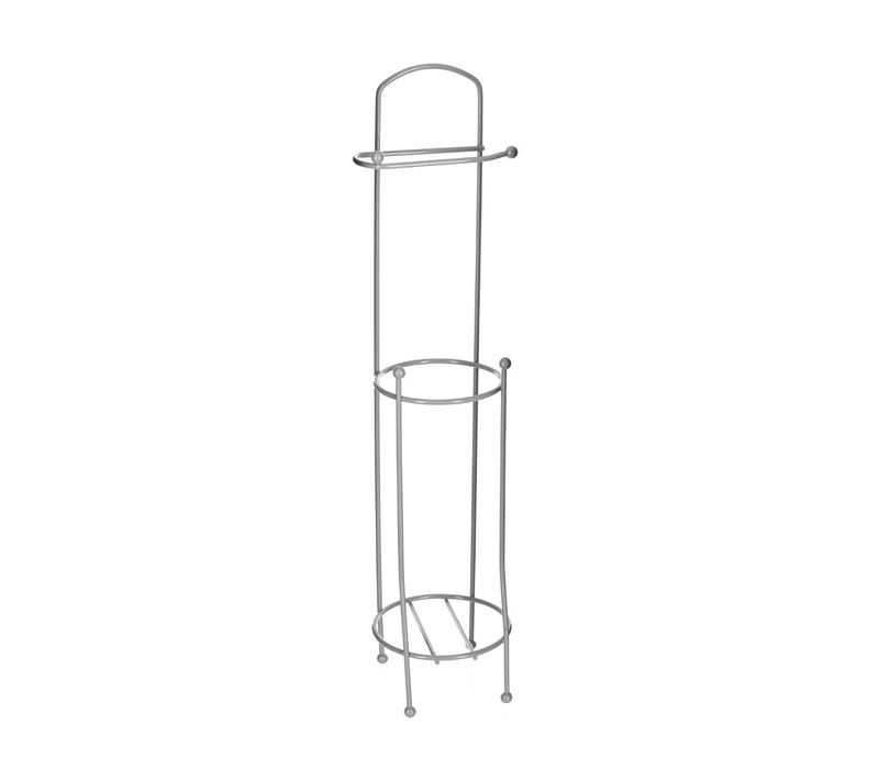 Dérouleur Papier Toilette Wc Avec Réserve En Métal Gris