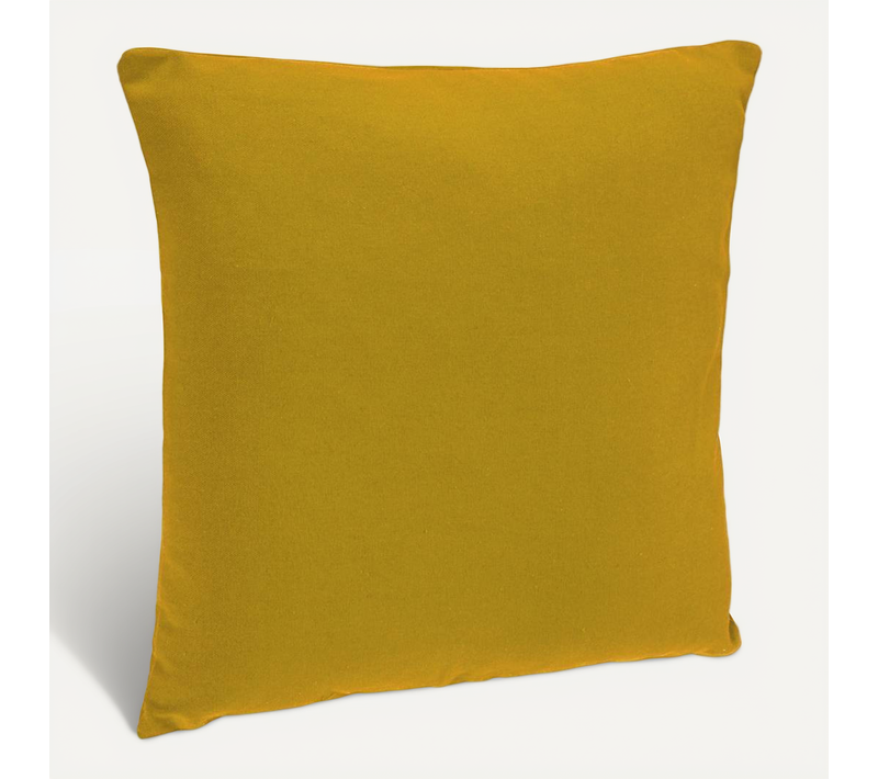 Coussin Déhoussable Coton Jaune 38x38cm