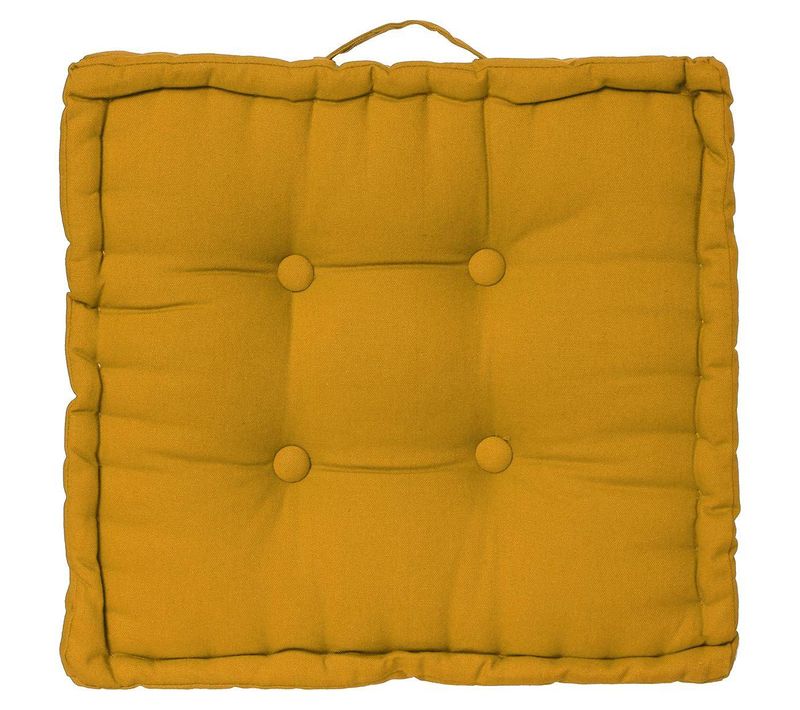 Coussin De Sol Jaune Moutarde 40x40 Cm