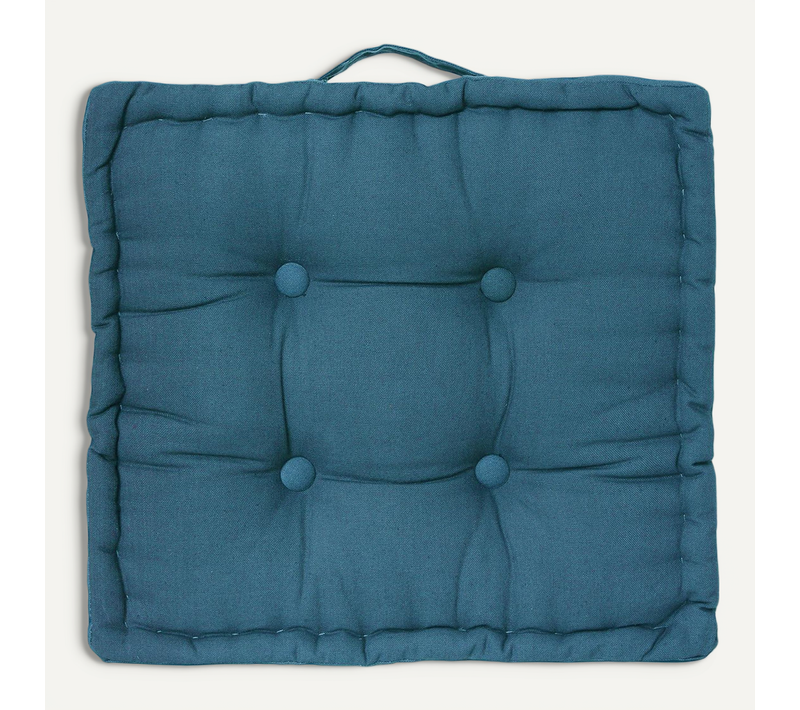 Coussin De Sol En Coton Bleu 40 X 40 Cm