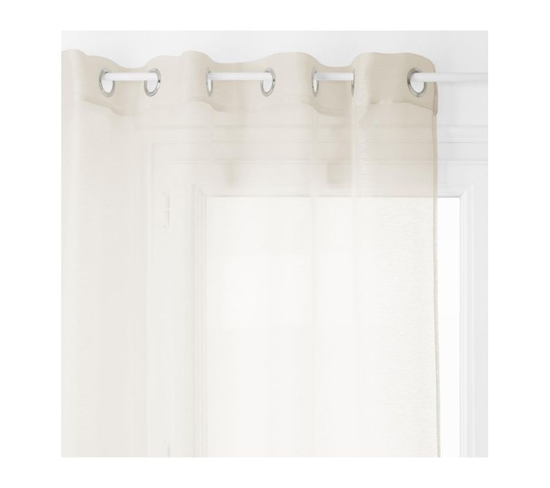 Voilage à Oeillets Beige Lin 135 X 240 Cm