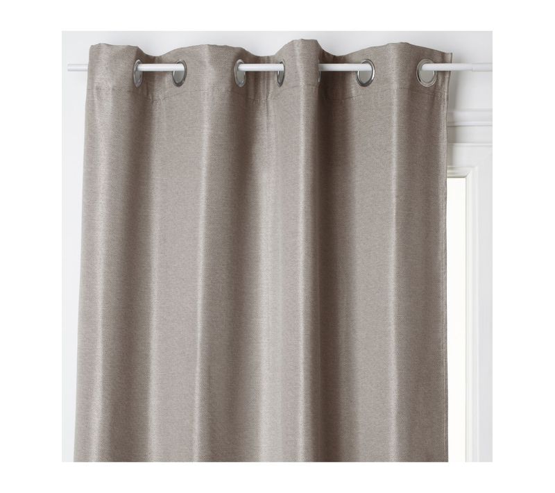 Rideau à Oeillets Occultant Beige Lin 140 X 260 Cm