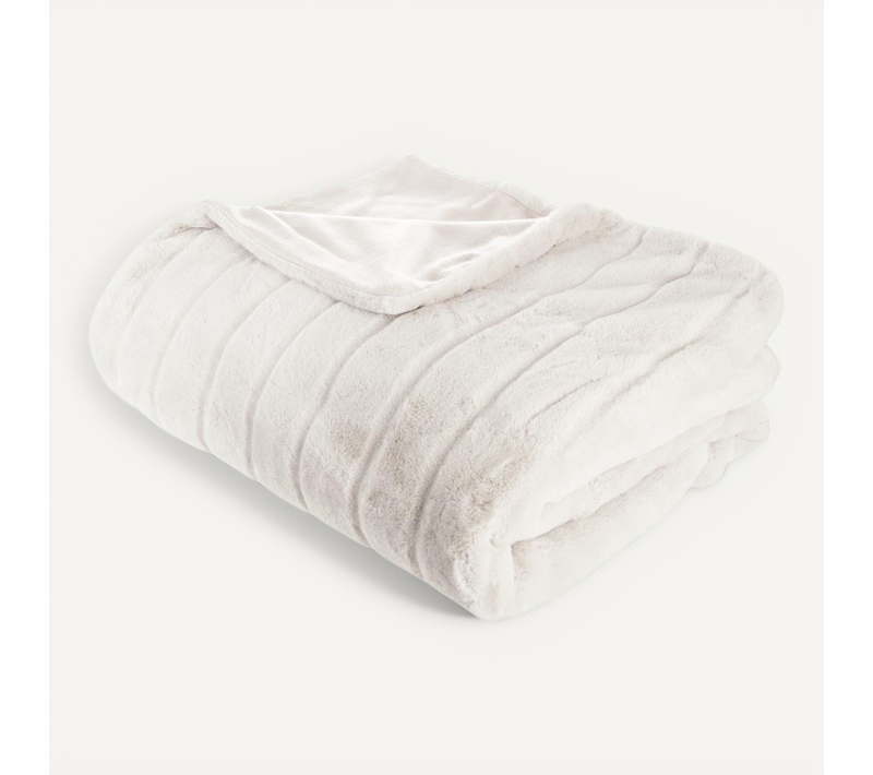 Plaid Fourrure Manoir Blanc 180 X 230 Cm