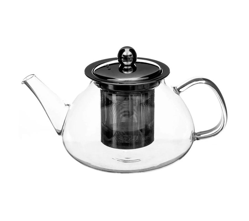 Théière En Verre "bec" 21cm Argent
