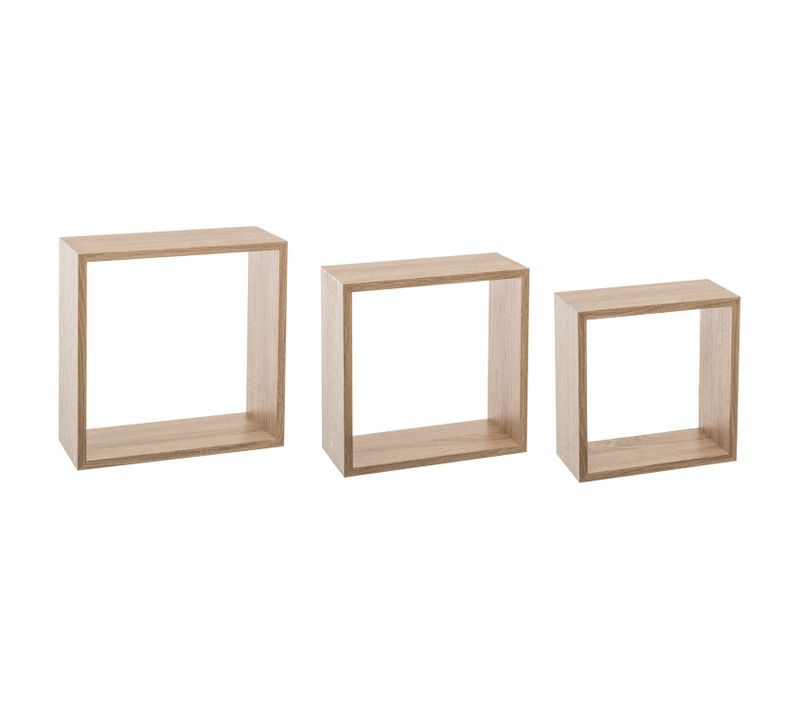 Lot De 3 Etagères Fixy Cub - Bois