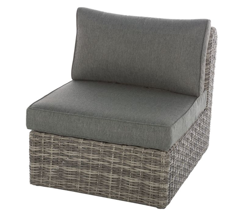 Fauteuil Chauffeuse De Jardin En Résine Tressée Moorea - Gris Ombre