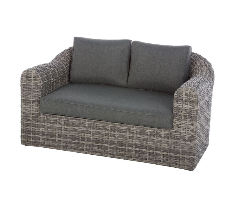 Canapé De Jardin En Résine Tressée Moorea - 2 Places - Gris Ombre
