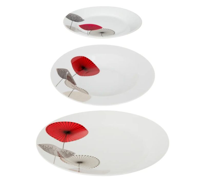 Service De Table 18 Pièces "osara" 27cm Blanc