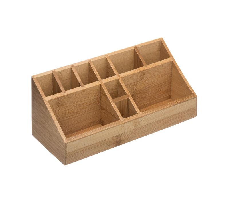 Organiseur Rangement Maquillage 10 Compartiments En Bambou