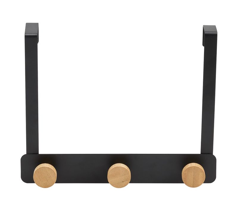 Patère de porte 3T  Noir / Naturel