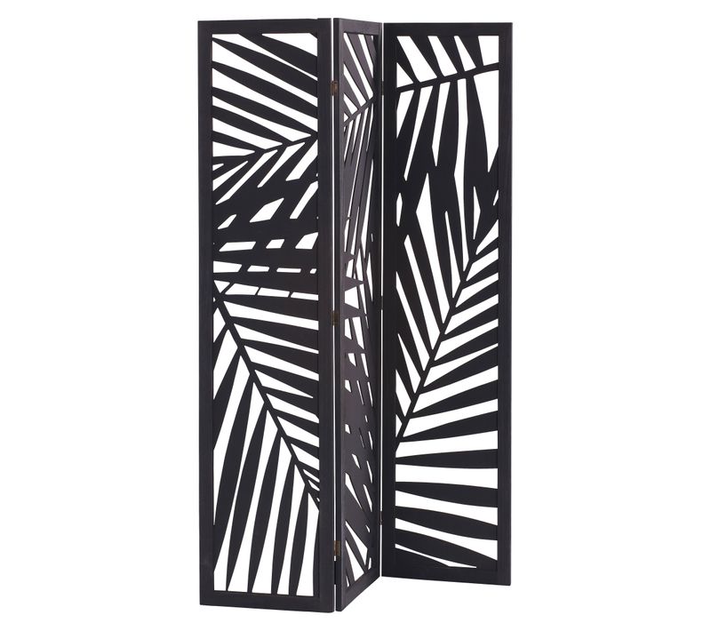 Paravent 120x170 cm FEUILLAGES Noir