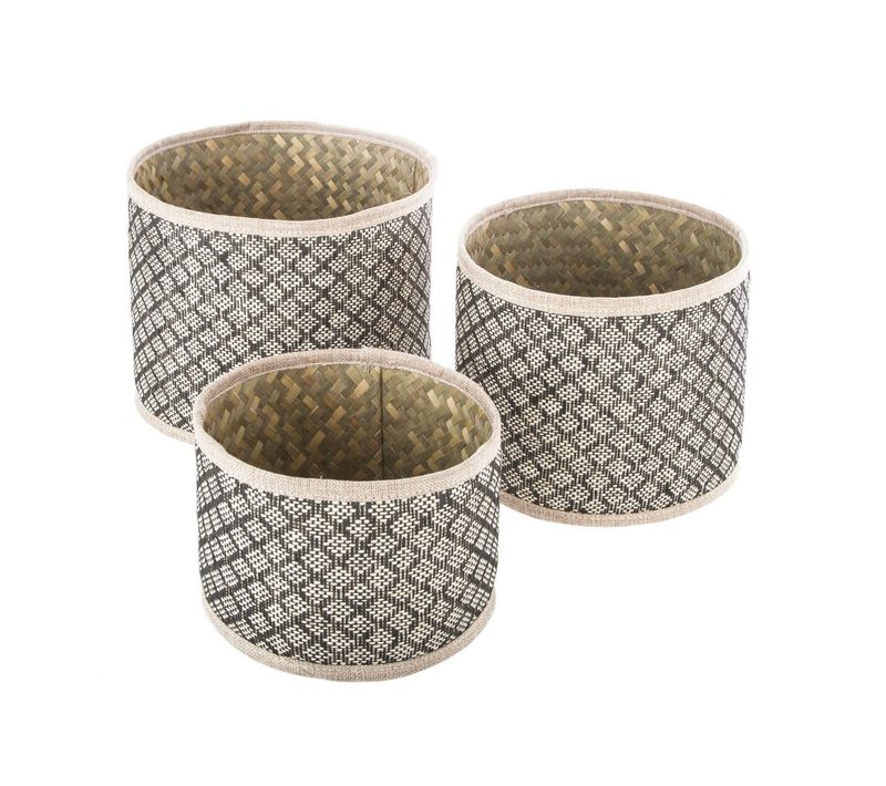 Set De 3 Paniers De Rangement Rond En Osier Nomade
