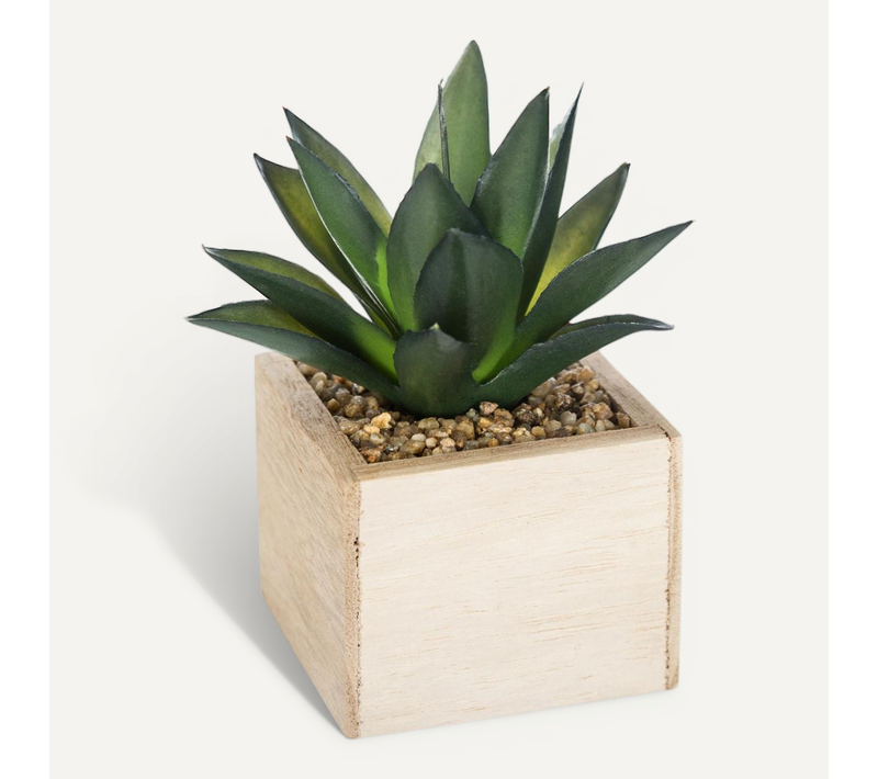 Plante Verte Artificielle Pot En Bois