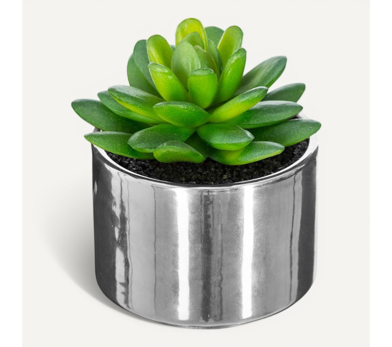Plante Verte Artificielle Pot En Céramique H 15 Cm