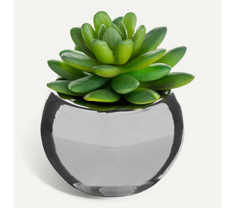 Plante Verte Artificielle Pot En Céramique H 15 Cm