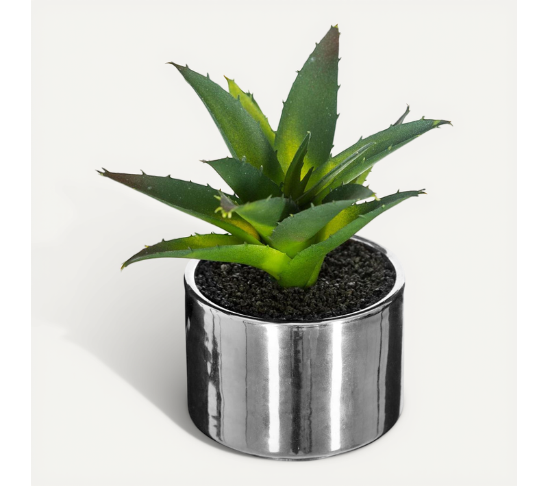 Plante Verte Artificielle Pot En Céramique H 15 Cm