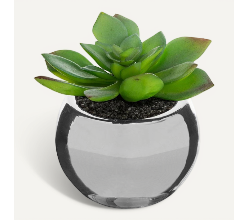 Plante Verte Artificielle Pot En Céramique H 15 Cm
