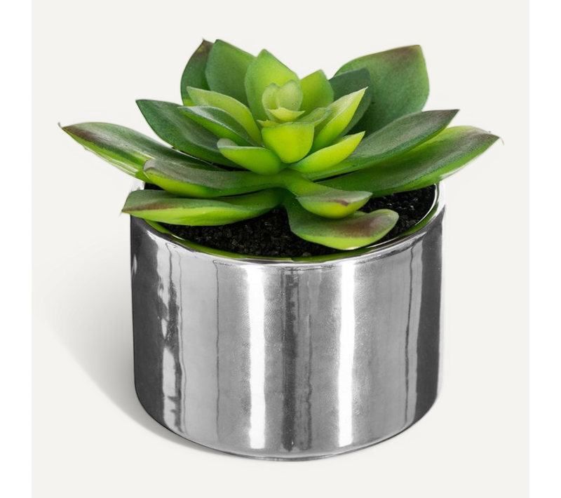 Plante Verte Artificielle Pot En Céramique H 15 Cm